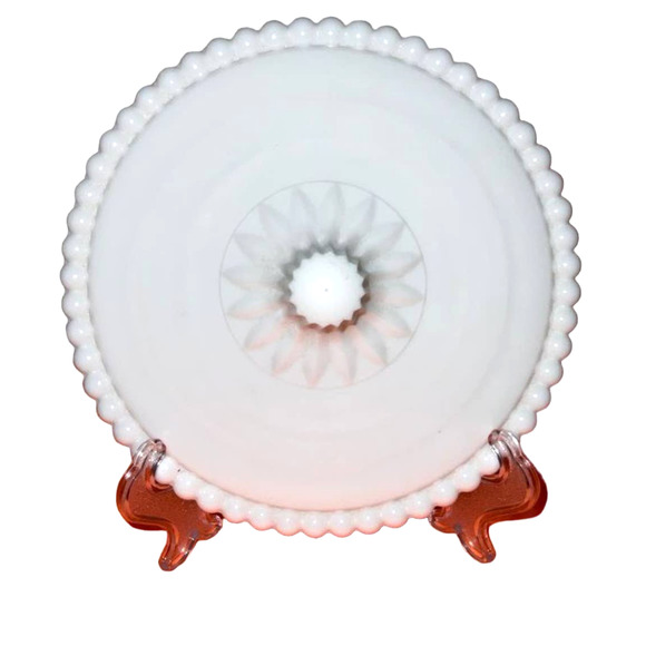 Westmoreland Other - Vintage Westmoreland Beaded Edge White Milk Glass Compote Candy Bowl Lid